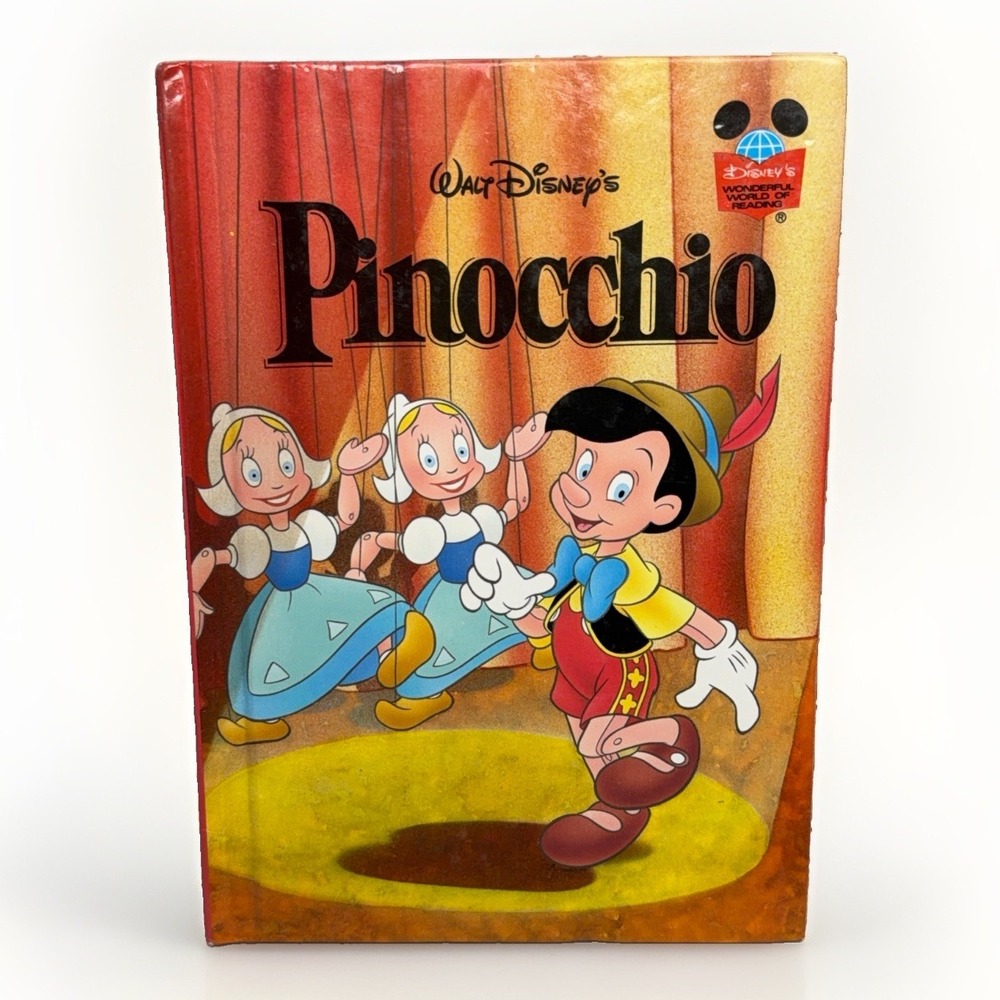 Walt Disney's Pinocchio 1995 Groliers Books HC Wonderful World of Reading Kids